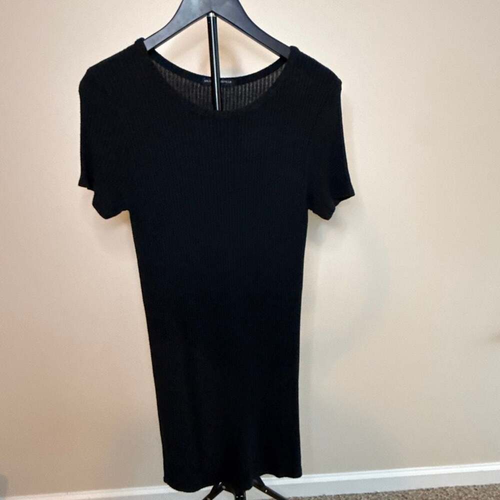 Brandy Melville Black Ribbed Knit Mini Dress 
One‎ Size